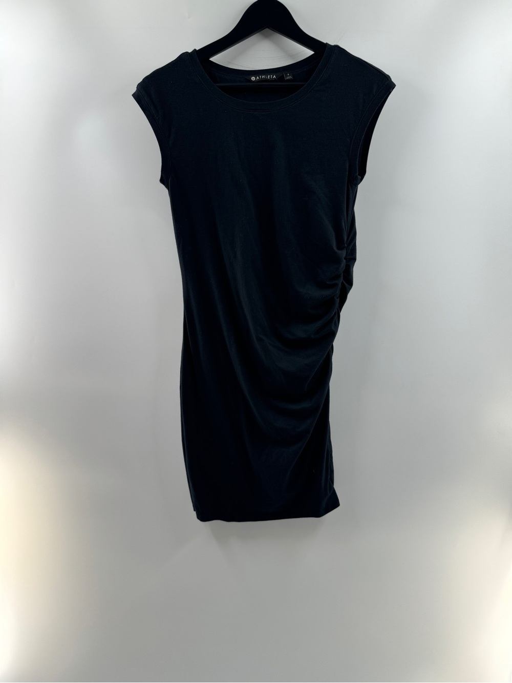 Athleta Black Ruched Side Short Sleeve Dress – Women’s Small